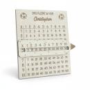 Personalisiertes 1x1‑Lernbrett aus Holz mit graviertem Namen und passender Lesehilfe im Bleistift‑Design.